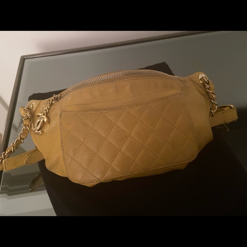 Chanel yellow fanny pack